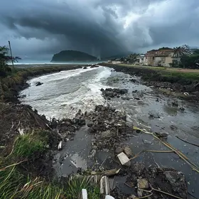 temporal no Litoral Norte