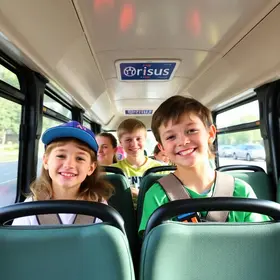 viagem de ônibus com crianças