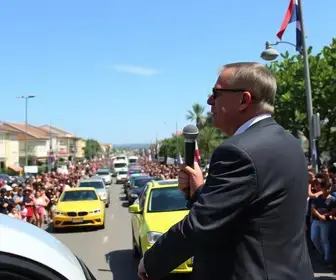comício e carreata em São José da Lagoa Tapada